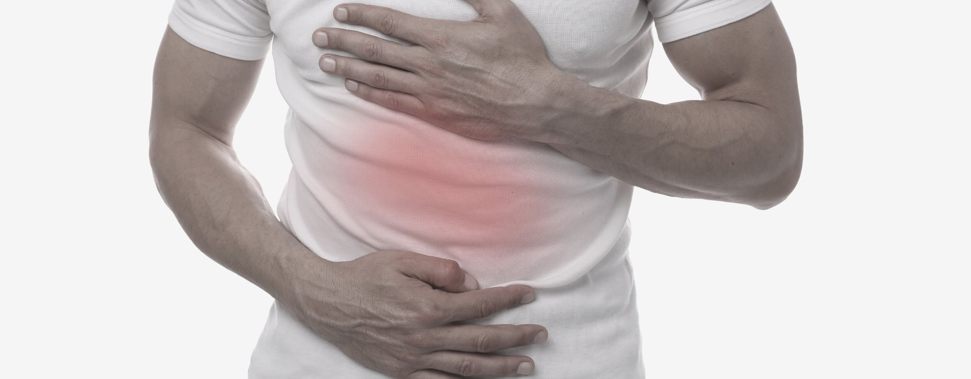 Person suffering from the symptoms of dyspepsia