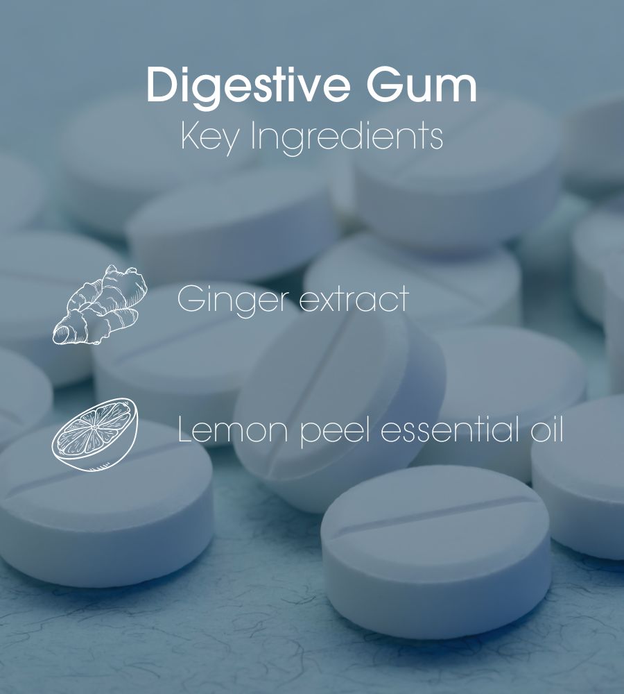 Ingredienti del prodotto Digestive Gums contro la dispepsia